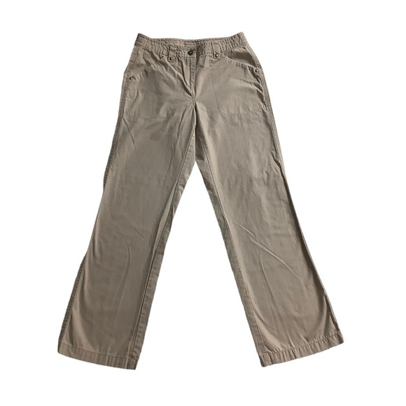 LL Bean Straight Leg Chino Khaki Pants Size 4 - Picture 1 of 7